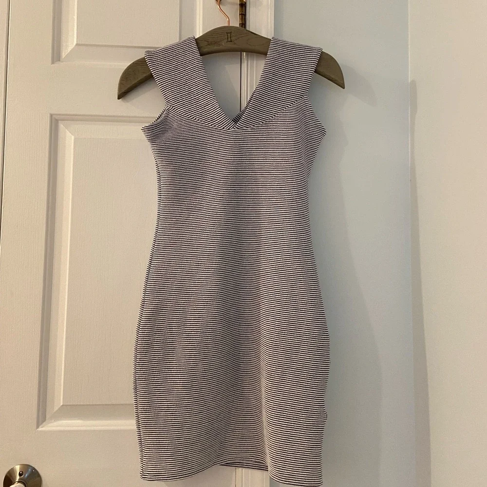 Mango Black and White Striped Dress in Size 2